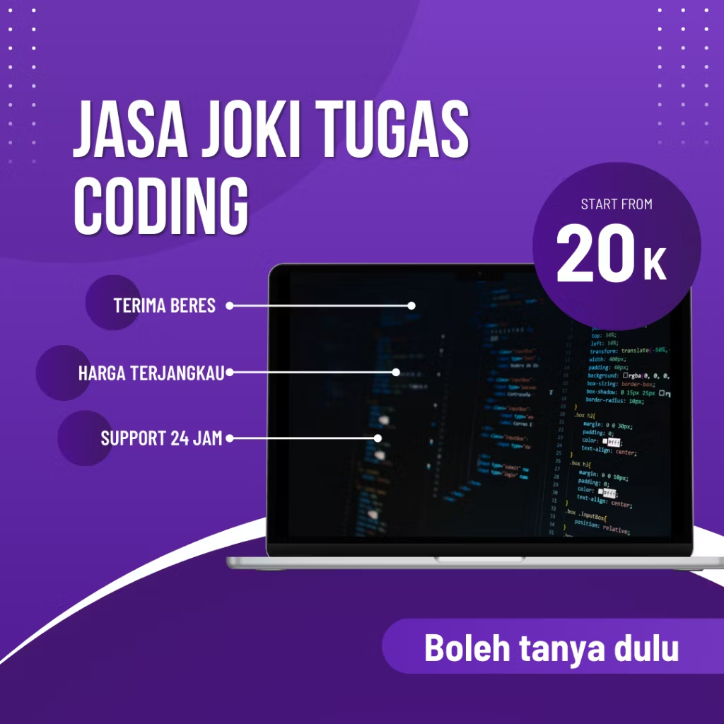 Jasa Joki Pemrograman Tugas Sekolah/Kuliah